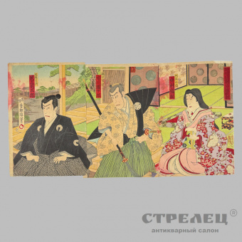 фото — укиё-э. триптих. «триумфальная слава сэкигахары». кунисада iii, 1892 год